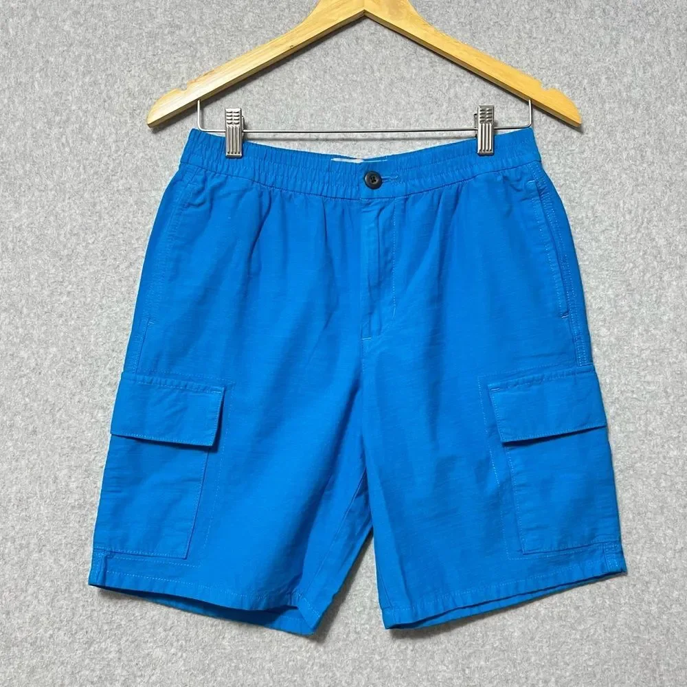 Everlane Mens Cotton Linen Cargo Shorts NWT Size Small Horizon Blue